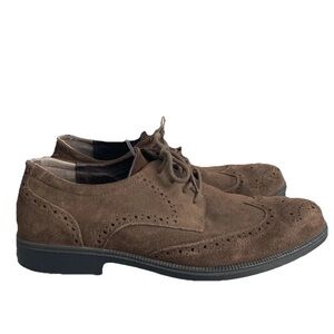 1901 Men's Brown Suede Wingtip Derby Shoes. Lace Up Stitching Size 11 Oxford